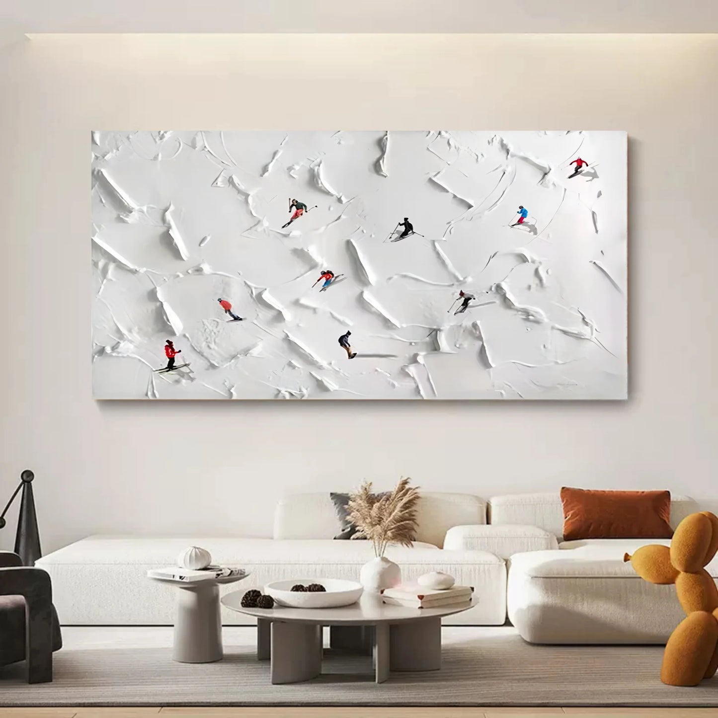 Texture Painting Skiing Snow Landscape TA#027