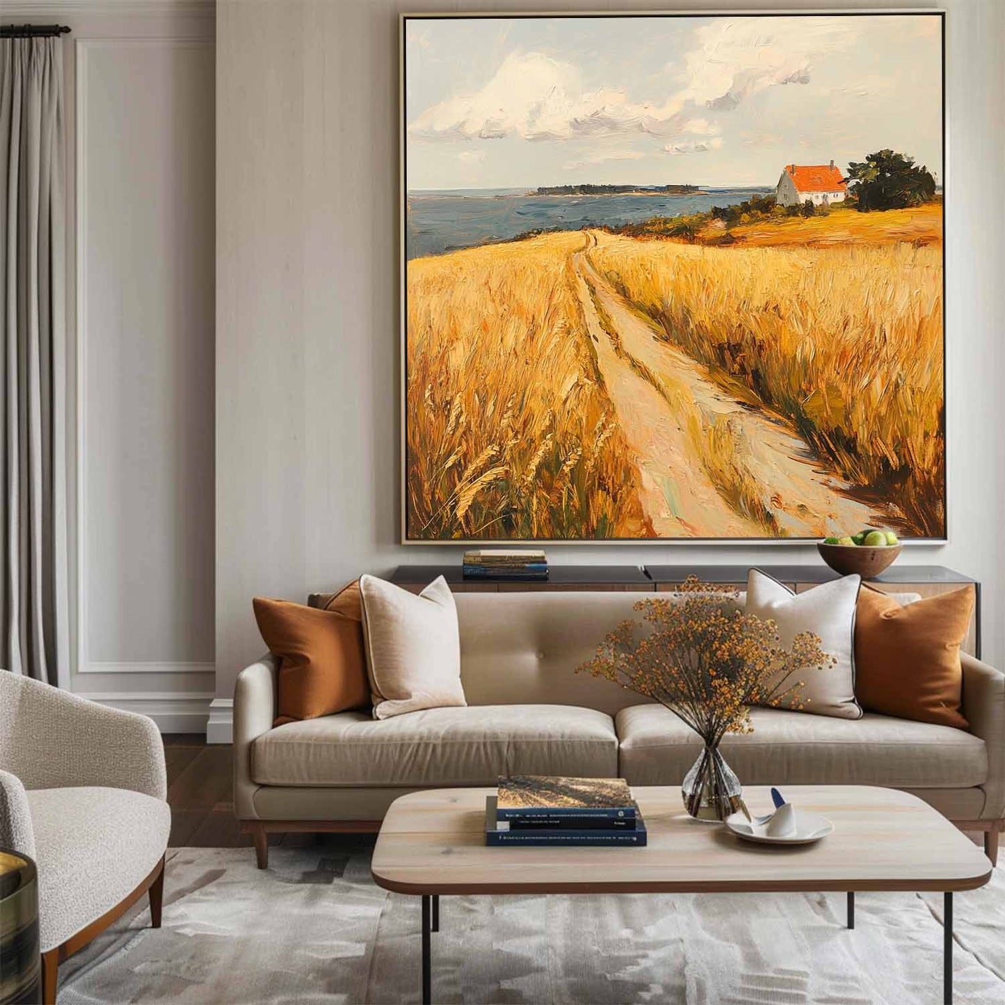 Minimalist Autumn Landscape Painting CM#145