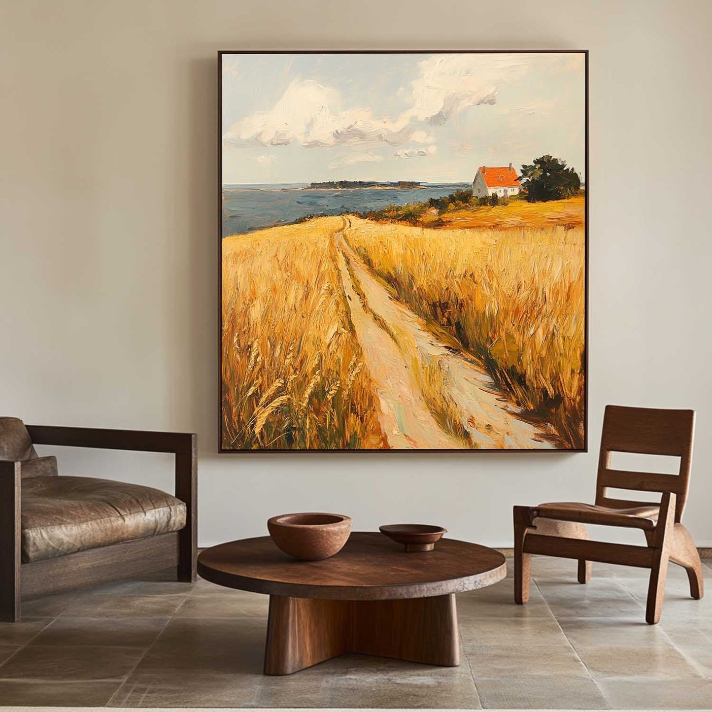 Minimalist Autumn Landscape Painting CM#145