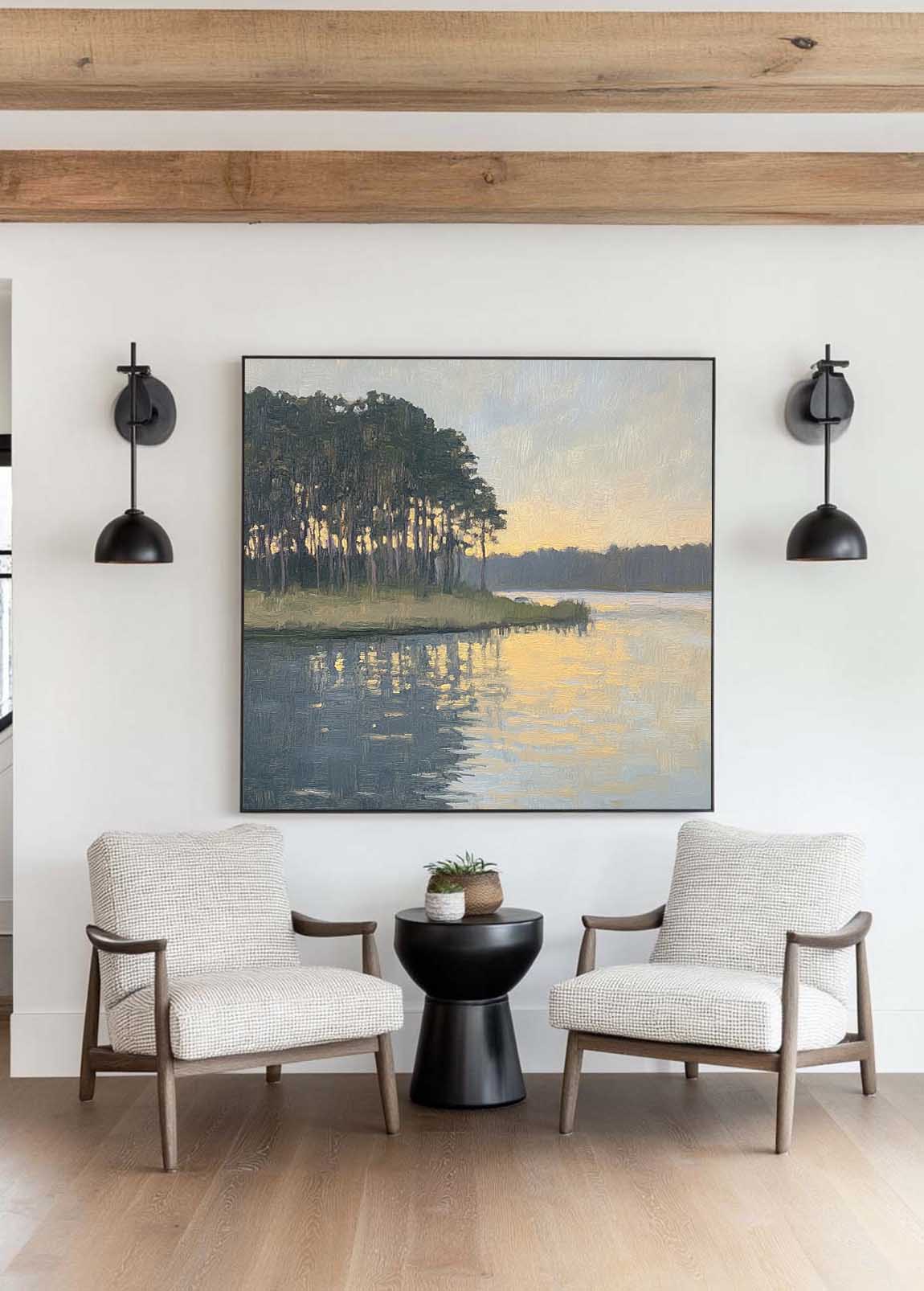 Minimalist Forest Landscape Painting CM#143