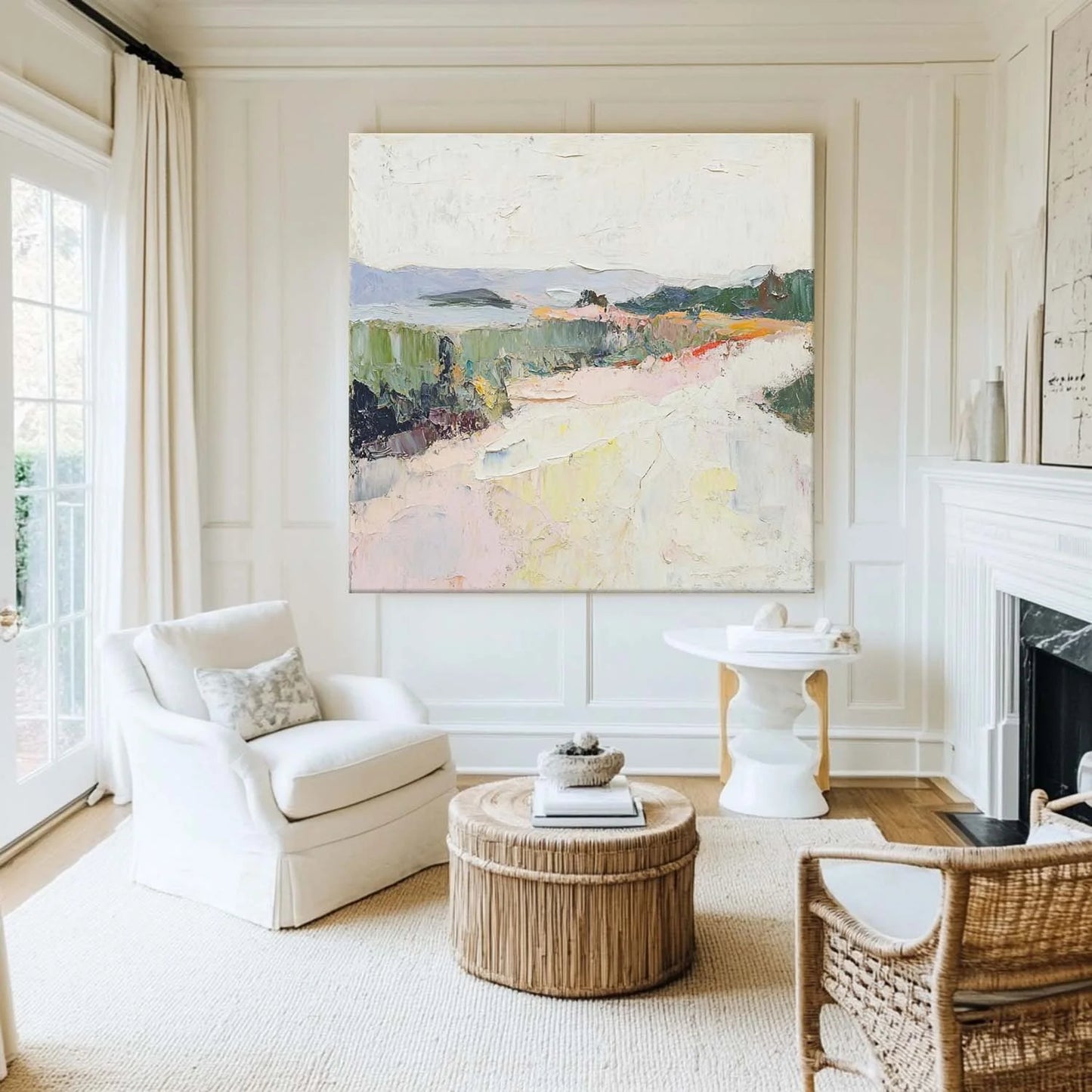 Minimalist White Landscape Painting CM#138