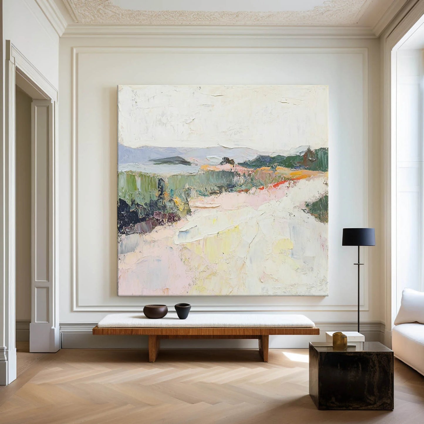 Minimalist White Landscape Painting CM#138
