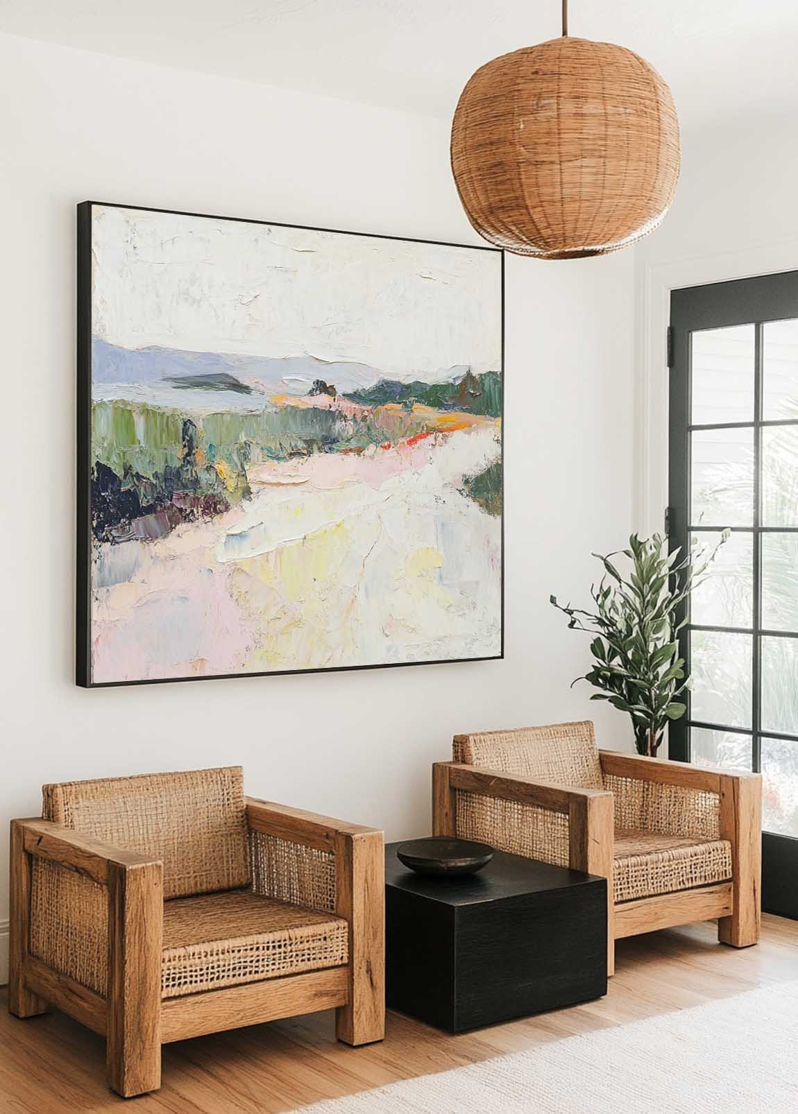 Minimalist White Landscape Painting CM#138