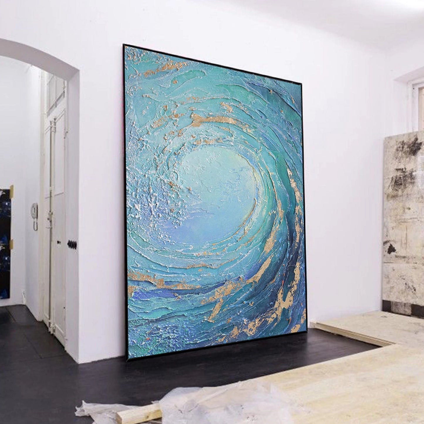 Minimalist Ocean Circle Painting CM#134