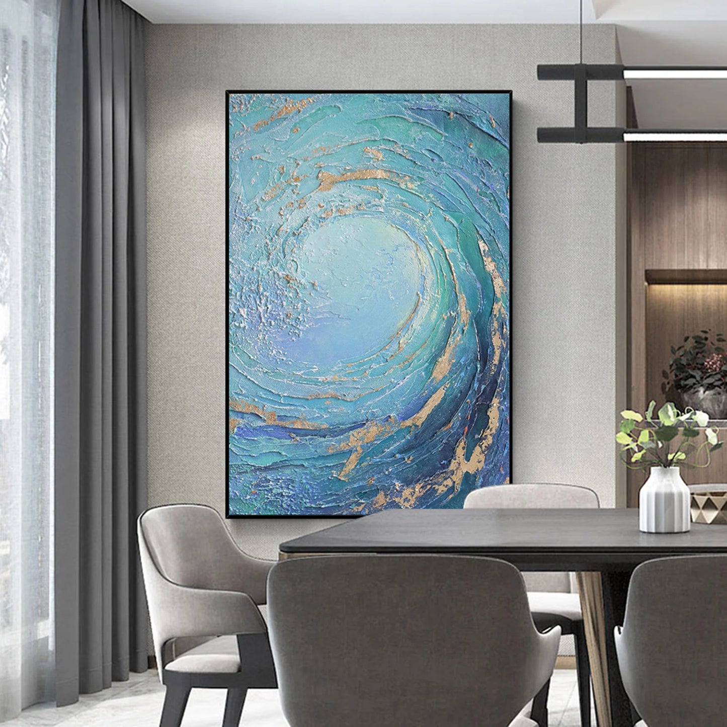 Minimalist Ocean Circle Painting CM#134