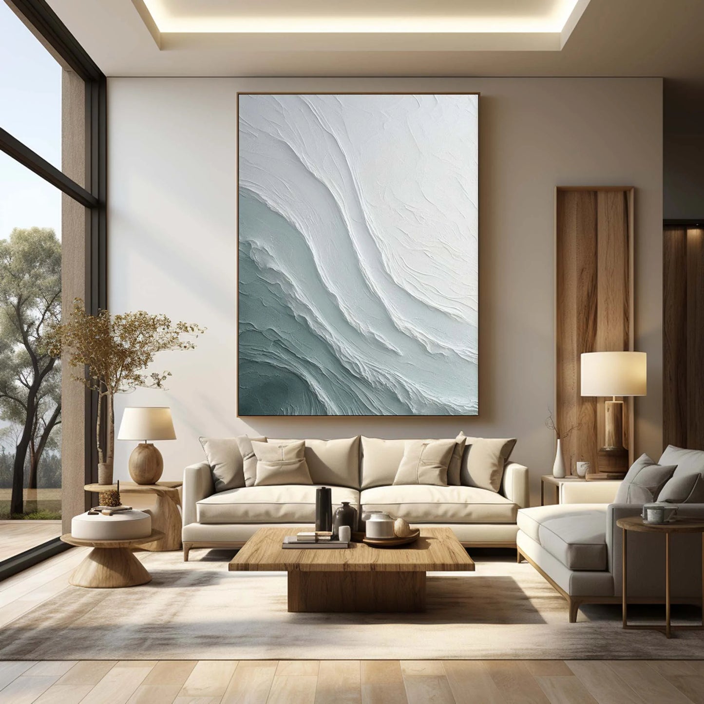 Texture White Ocean Landscape Painting TA#043