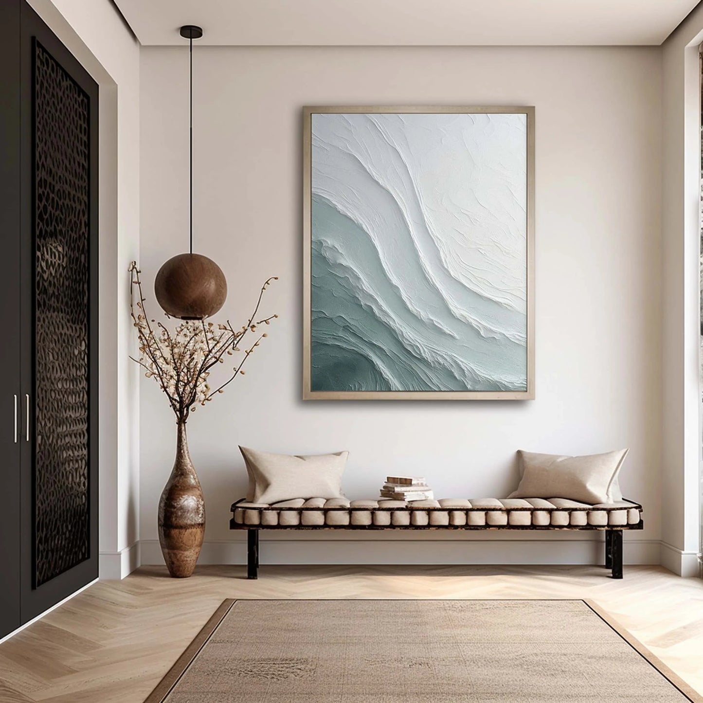 Texture White Ocean Landscape Painting TA#043