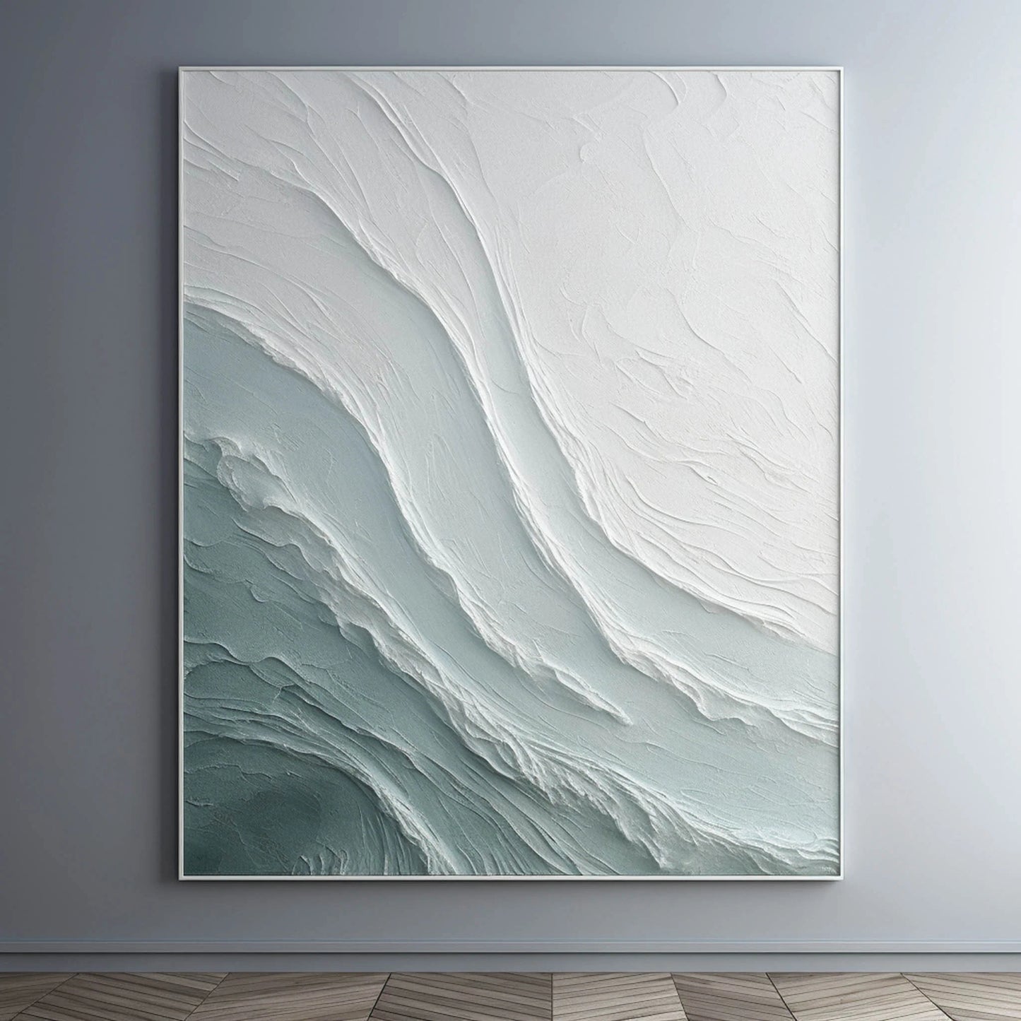 Texture White Ocean Landscape Painting TA#043