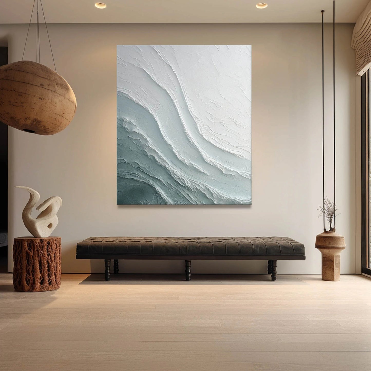 Texture White Ocean Landscape Painting TA#043