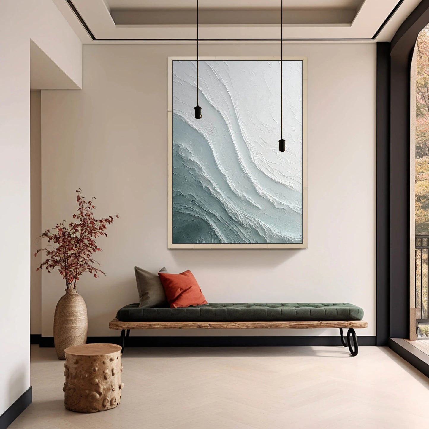 Texture White Ocean Landscape Painting TA#043