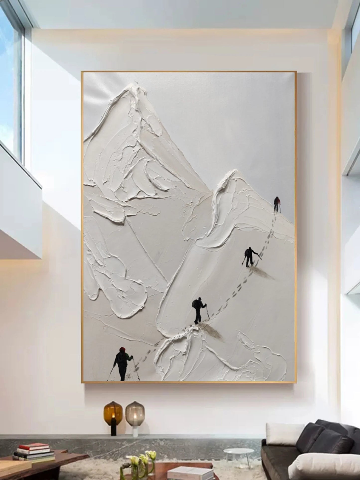 Texture White Snow Mountain Climbing Painting TA#042