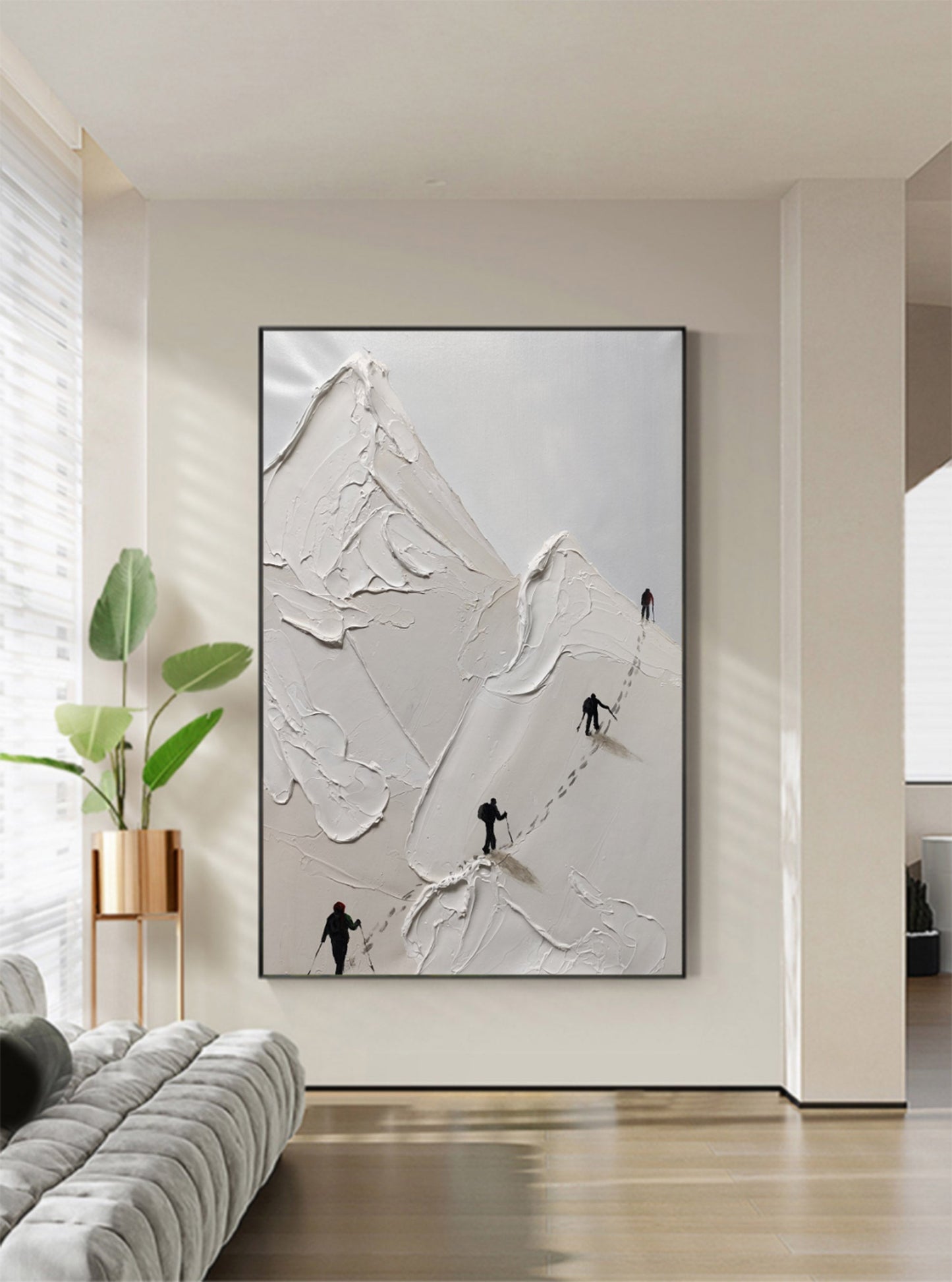 Texture White Snow Mountain Climbing Painting TA#042