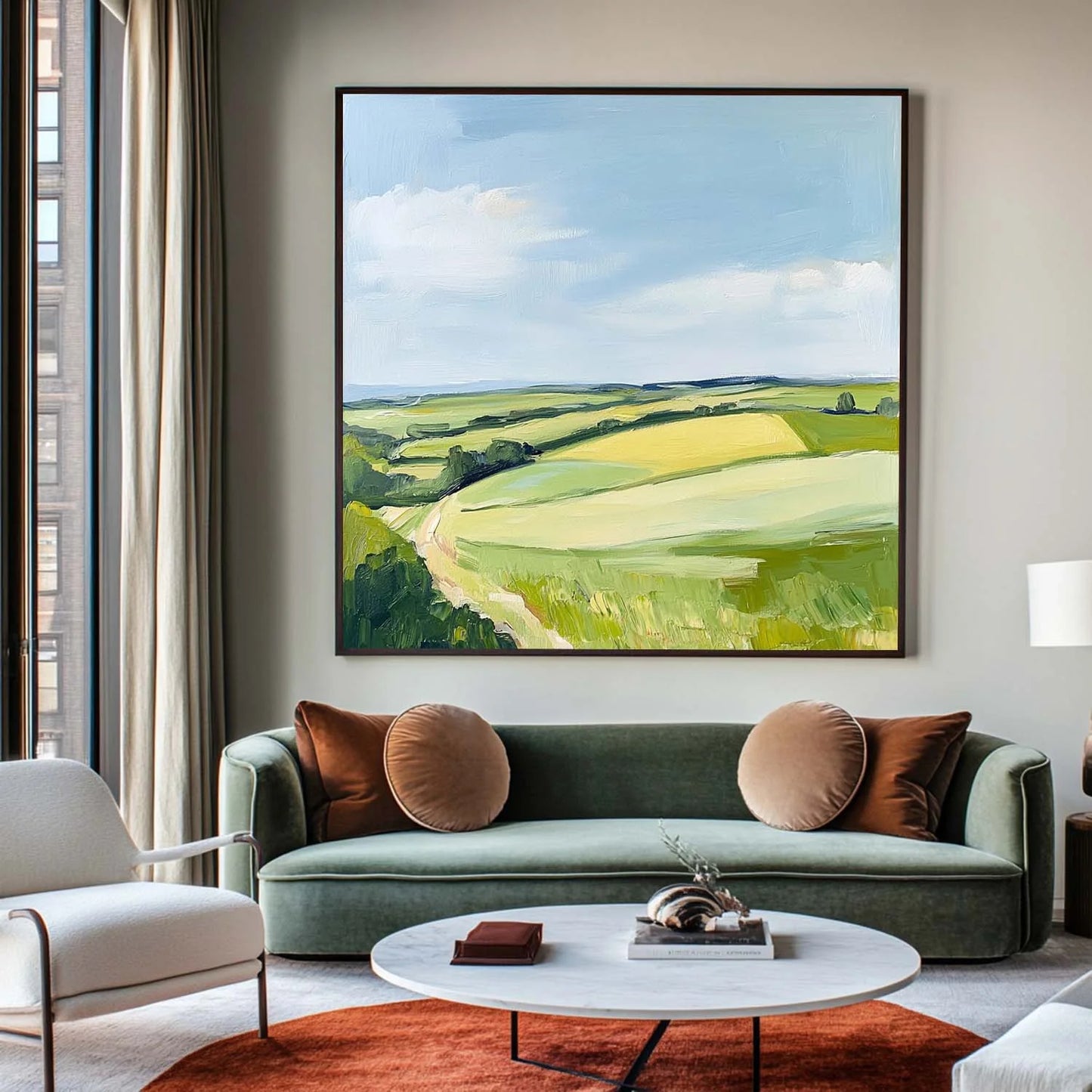 Minimalist Spring Landscape Painting CM#147