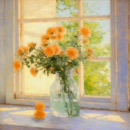 Daisies in Morning Light - Bright Floral Oil Painting