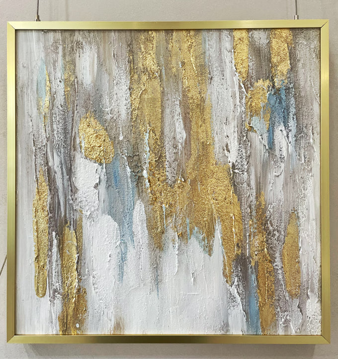 Blue and Gold Abstract Art