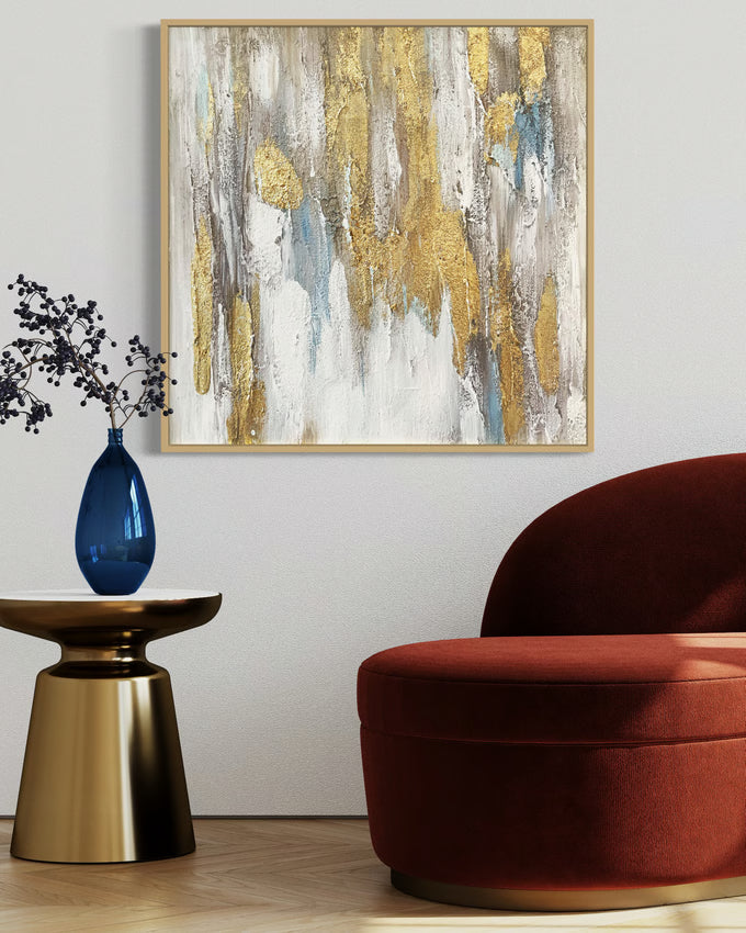 Blue and Gold Abstract Art