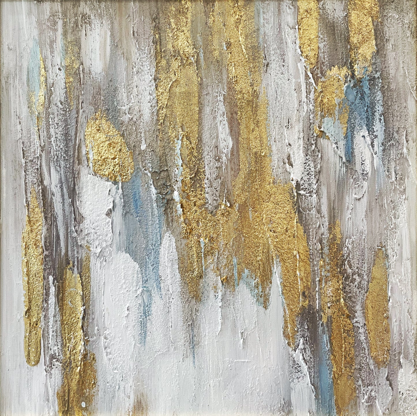 Blue and Gold Abstract Art