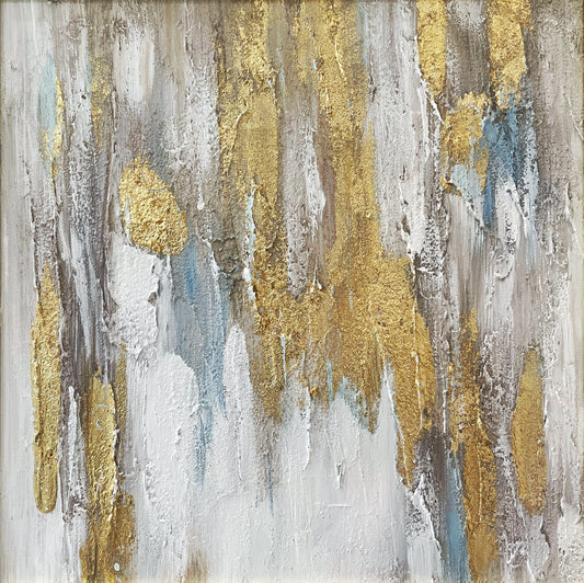 Blue and Gold Abstract Art