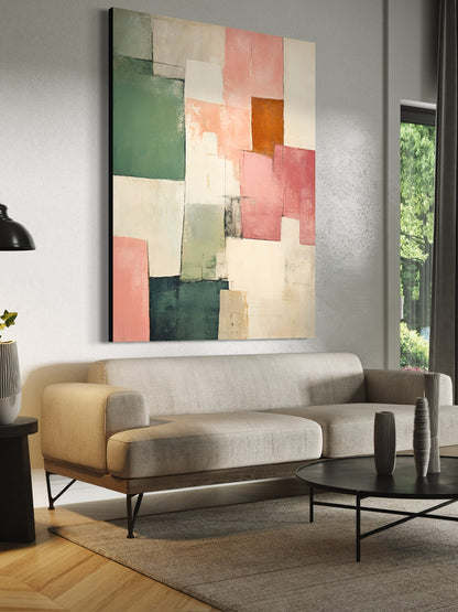 Pastel Abstract Blocks Acrylic Painting