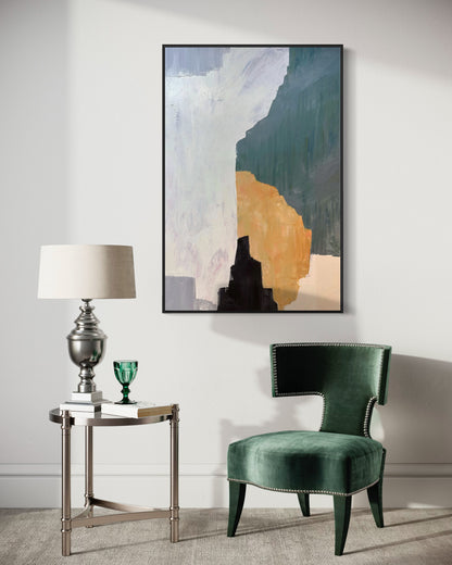 Colorful Whtie Green Yellow Abstract Fine Art Oil Paintings On Canvas Living Room Wall Art