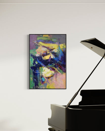 Large Colorful Vibrant Abstract Fine Art Oil Paintings On Canvas Living Room Wall Art