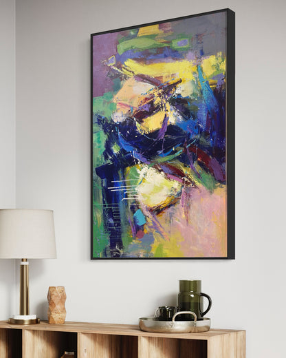 Large Colorful Vibrant Abstract Fine Art Oil Paintings On Canvas Living Room Wall Art