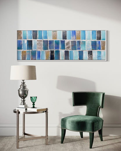 3D Mosaic style painting on canvas Large Colorful Abstract Fine Art Living Room Wall Art