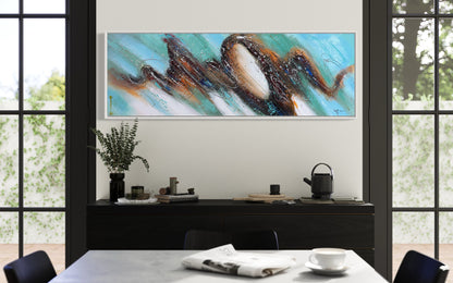 3D Large Blue Colorful Abstract Fine Art Oil Paintings On Canvas Living Room Wall Art