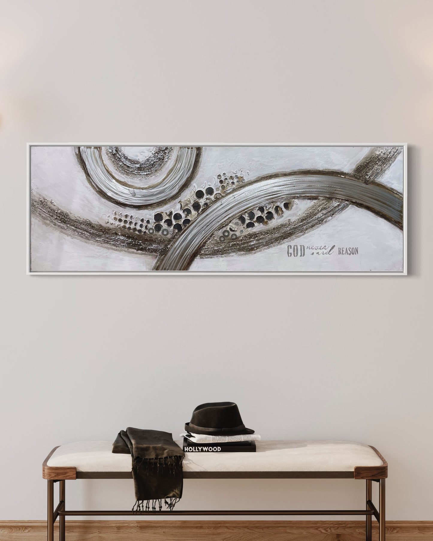 Large Silver Fancy Abstract Fine Art 3D Paintings On Canvas Living Room Wall Art