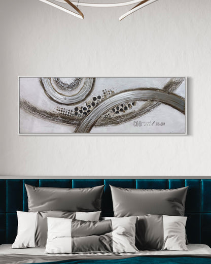 Large Silver Fancy Abstract Fine Art 3D Paintings On Canvas Living Room Wall Art