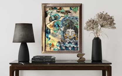 Dunhuang series " The mountains " Composite Material Acrylic on Canvas Original Chinese Artist Painting