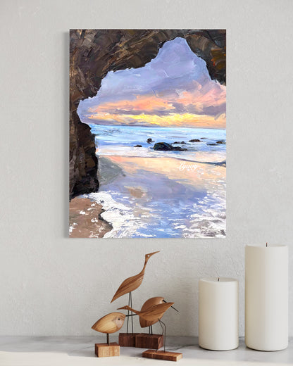 Seaside Cave at Sunset Oil Painting