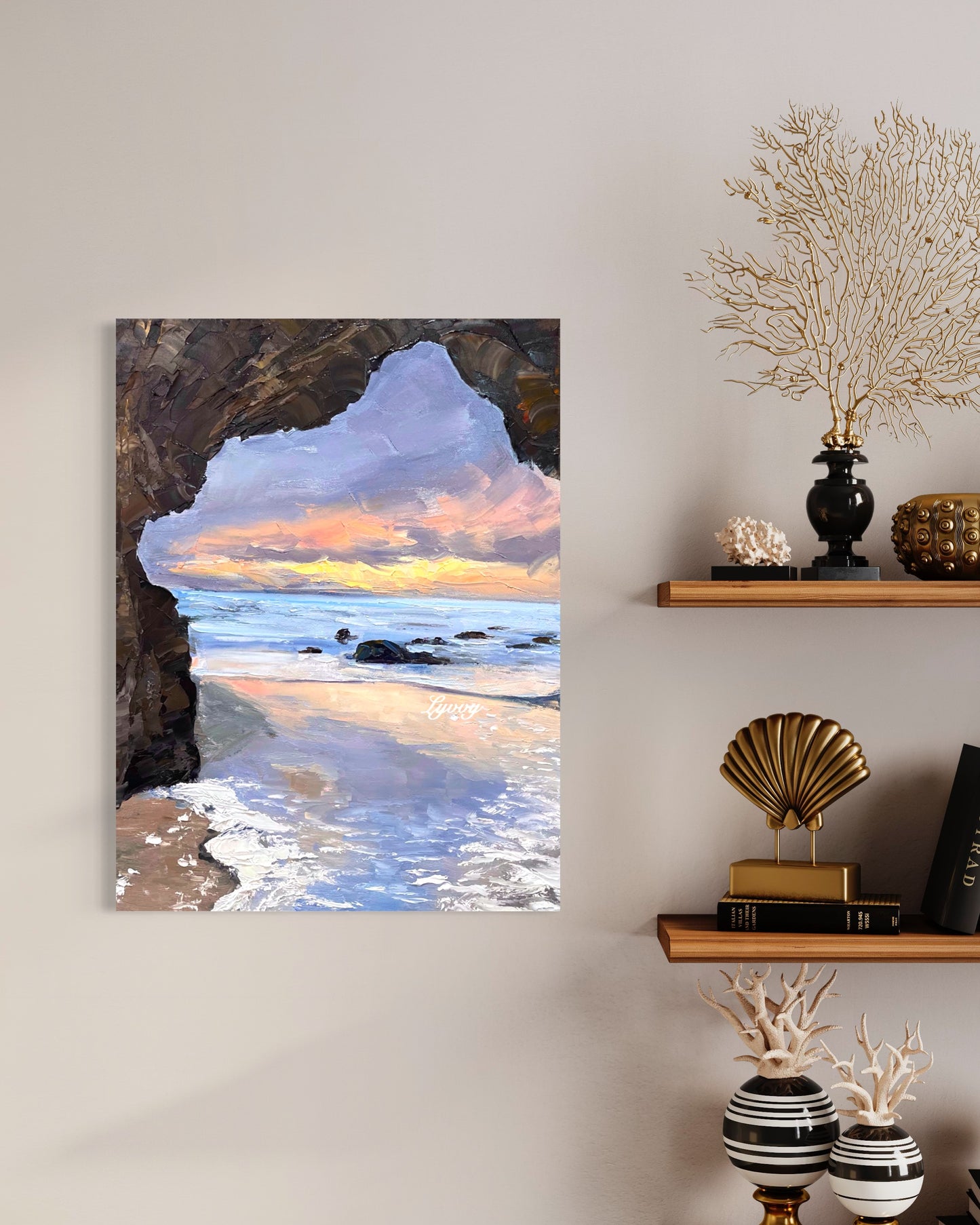 Seaside Cave at Sunset Oil Painting