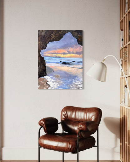 Seaside Cave at Sunset Oil Painting