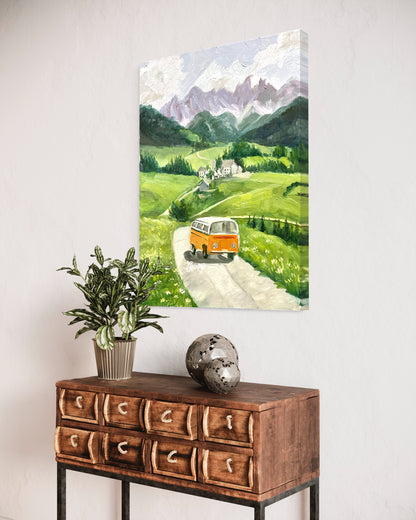 Idyllic Countryside with Yellow Van Oil Painting