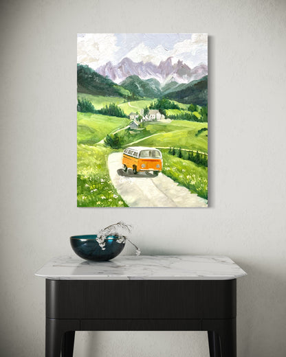 Idyllic Countryside with Yellow Van Oil Painting