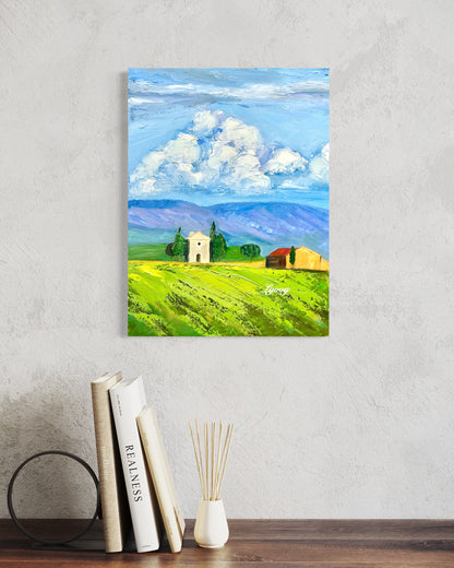 Countryside Landscape with Farmhouses Oil Painting