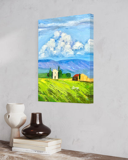 Countryside Landscape with Farmhouses Oil Painting