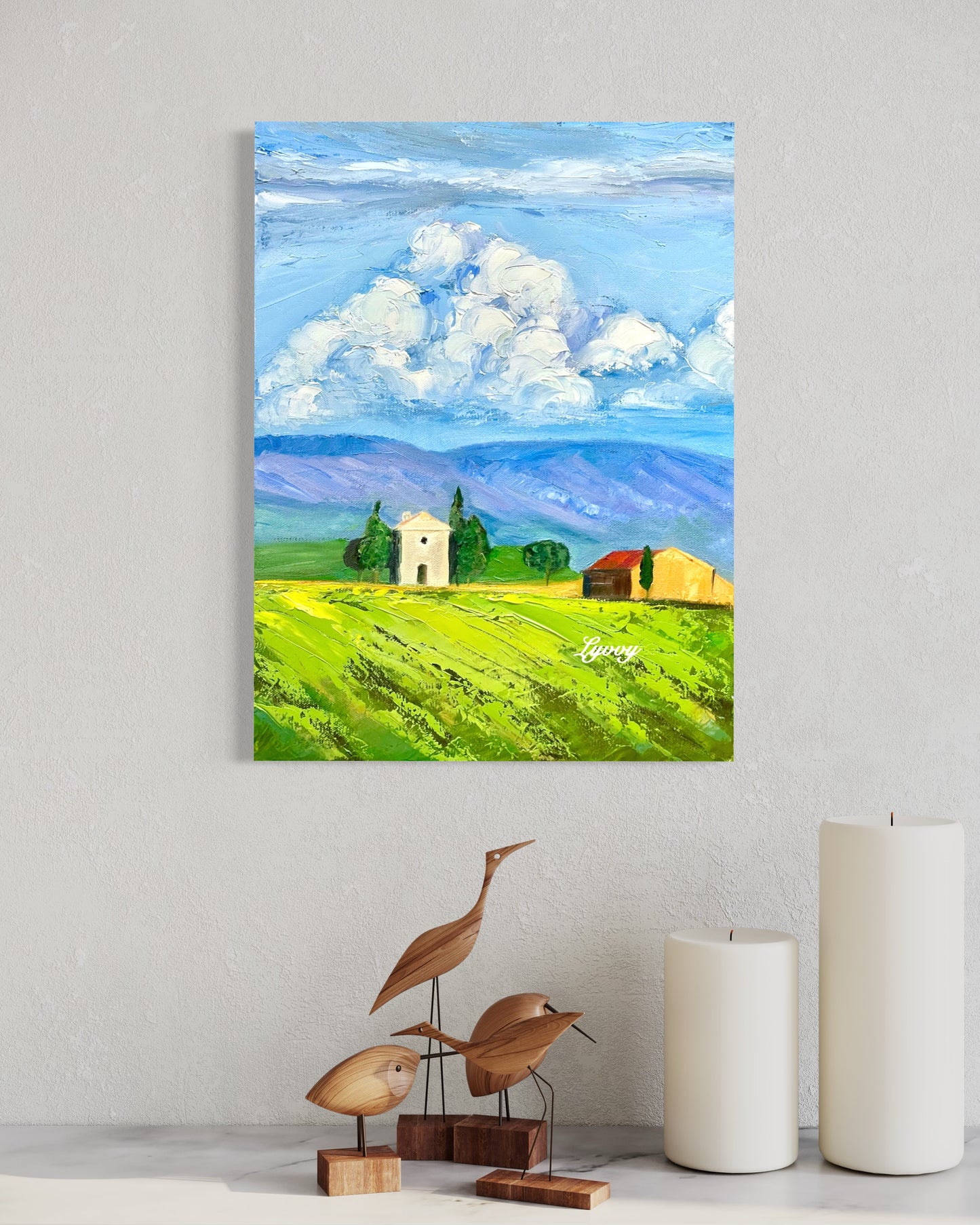 Countryside Landscape with Farmhouses Oil Painting