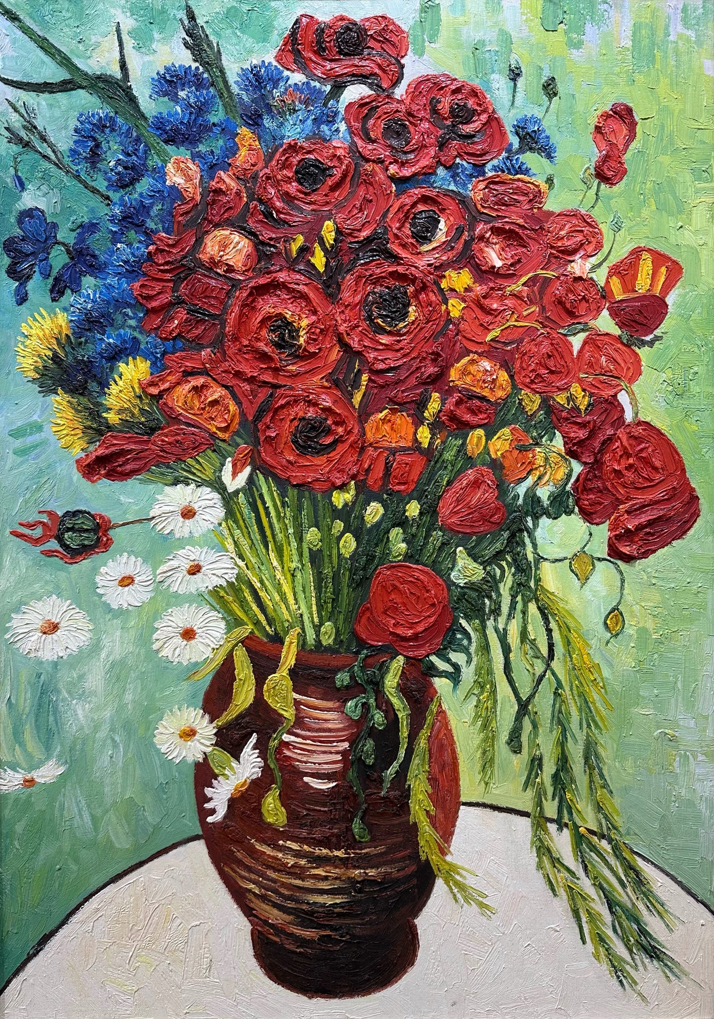 Vincent Van Gogh Vase with Red Poppies Oil Painting