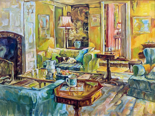 Cozy Living Room Scene Oil Painting