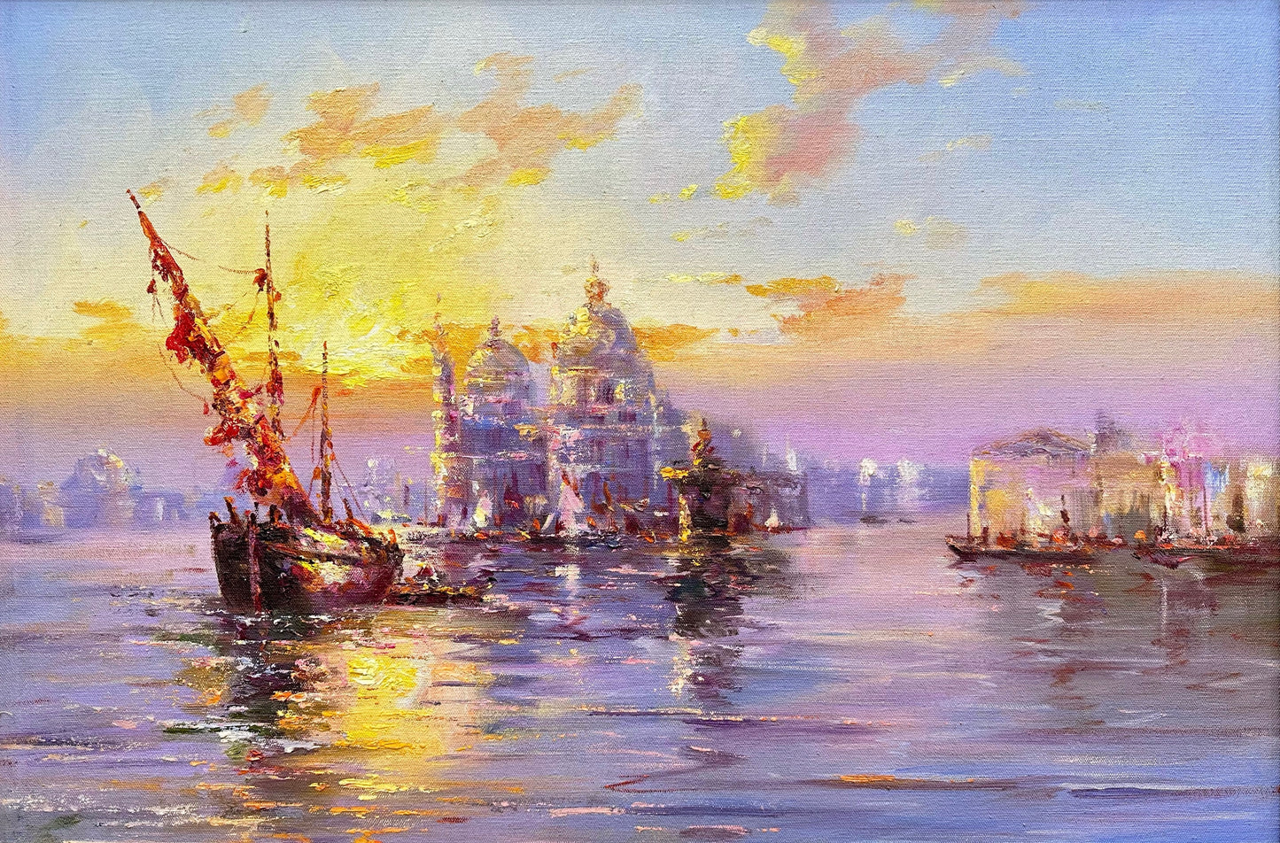 Venice Canal Scene Oil Painting