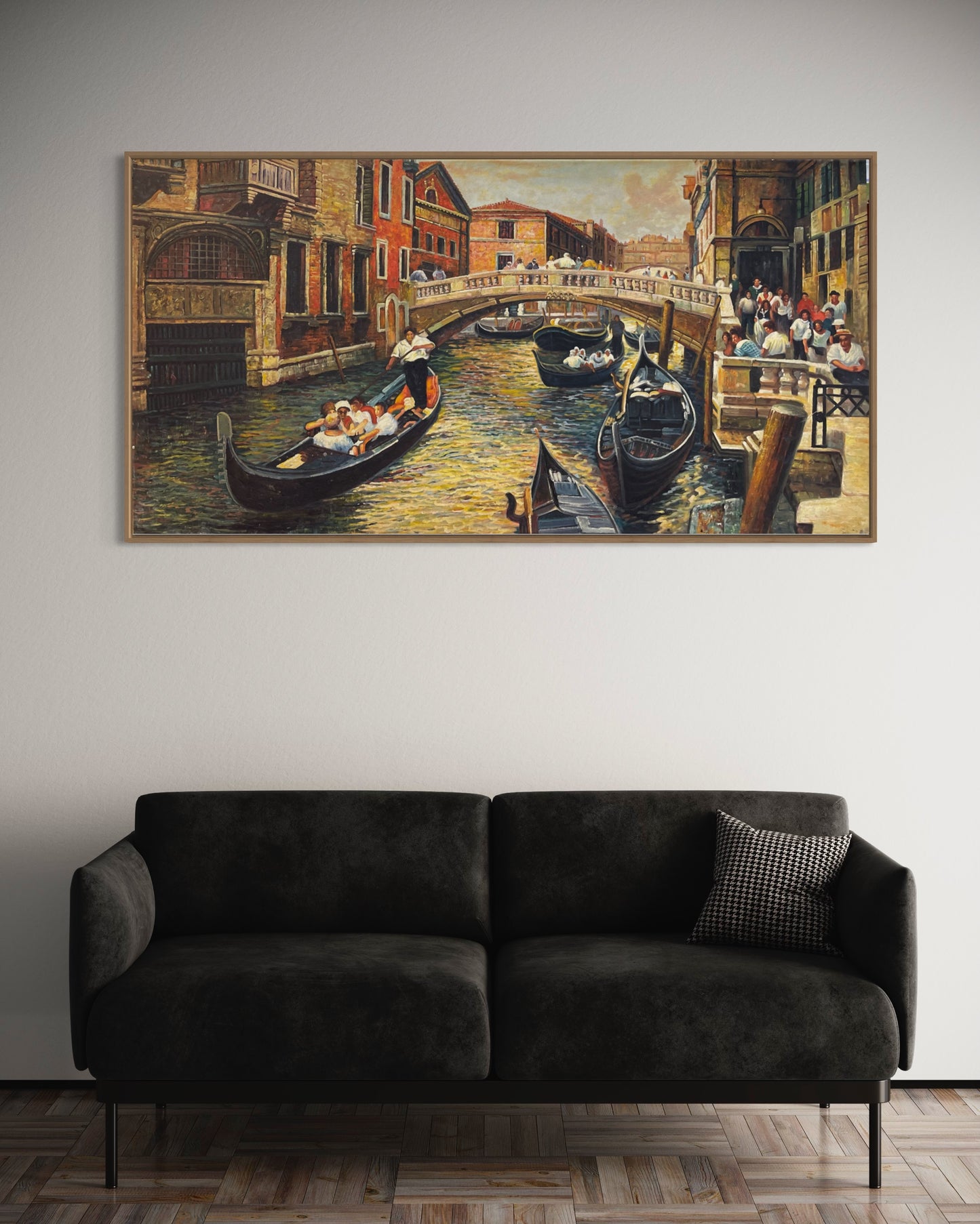 Venetian Canal Scene Oil Painting