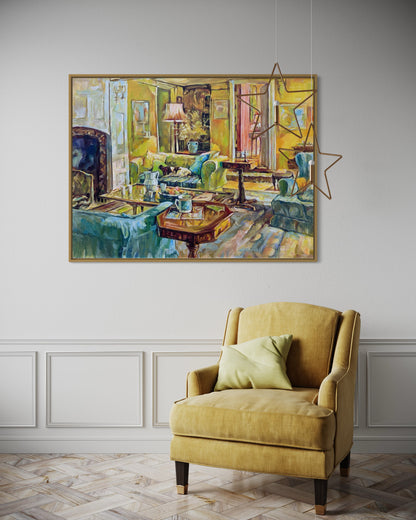 Cozy Living Room Scene Oil Painting