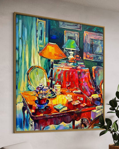 Living Room Still Life Scene Oil Painting