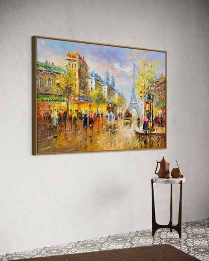 The Eiffel Tower in Paris Scenery Original Oil Painting