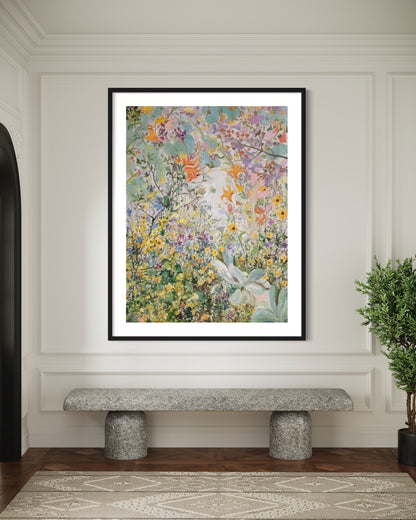 Large Acrylic Abstract Original Small Floral Color Oil Painting on Canvas