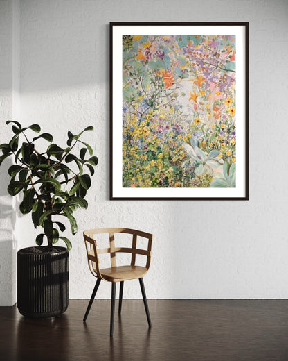 Large Acrylic Abstract Original Small Floral Color Oil Painting on Canvas