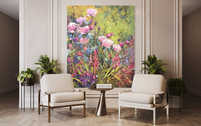 Vibrant Wildflowers Oil Painting