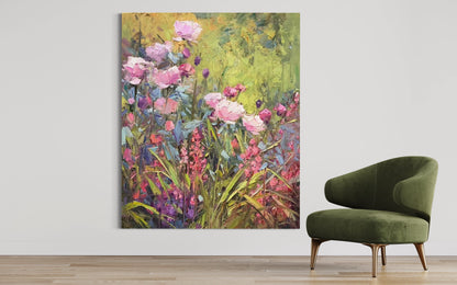 Vibrant Wildflowers Oil Painting